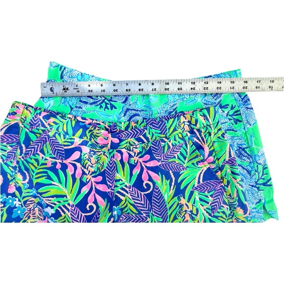 Lilly Pulitzer Tropical Print Shorts Lot - Aqua & Blue - Picture 4 of 6